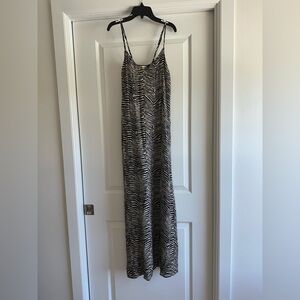 Black and White Zebra Print Maxi Dress